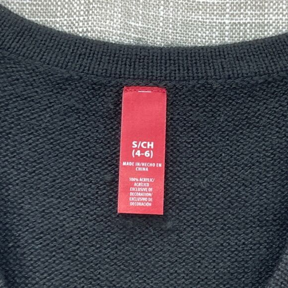 Fashion Ave Knits Embroidered Christmas Cardigan Sweater Vest Small (4/6) Black - Picture 2 of 6